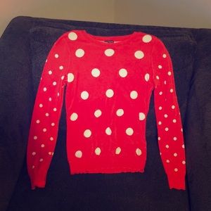 Bright Coral Polka Dot Sweater